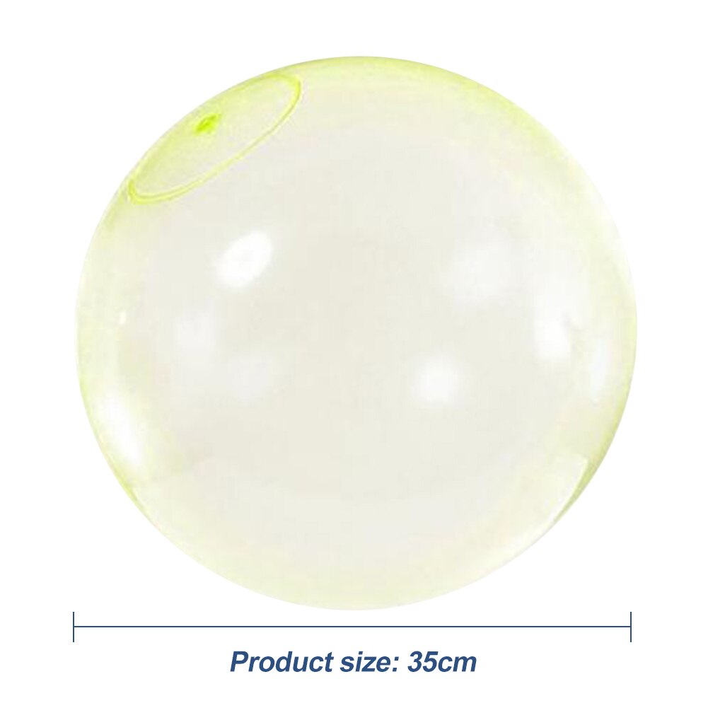 60cm 35cm Water Injection Transparent Bubble Ball Inflatable Fun Round Balloon Blow Up Balloon Kids Toy for Water Sports: Yellow 35cm