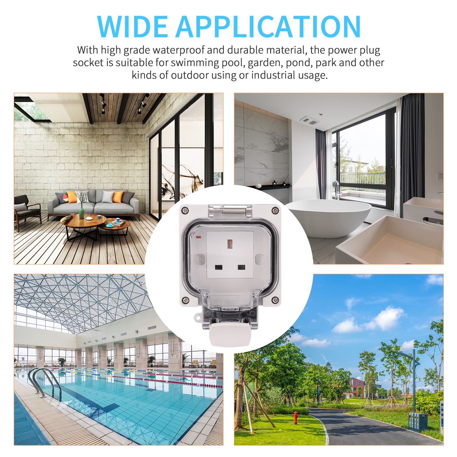 Flush-Type Socket-Outlet Outdoor Waterdicht Stopcontact Stopcontact Voor Park Zwembad Industriële Doeleinden