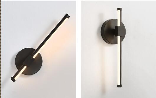 Moderne ledet vegglampe til soverom stue studie rom justerbare hjem deco vegglamper hvit svart ferdig 90-260v: Stil en svart / Kul hvit