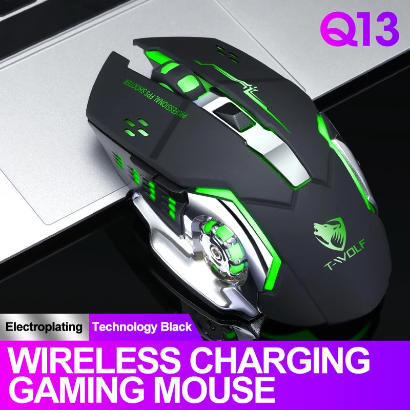 Wireless Mouse Charging Gaming Mouse Mute Backlit Mouse Mechanical Ergonomic Optical Computer Accessories for Pc Laptop: WHITE