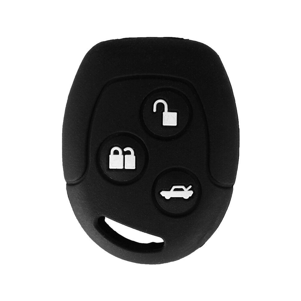 Keyyou 3 Knoppen Silicone Key Cover Voor Ford Mondeo Fiesta Focus C-MAX S-MAX Transit Ka Galaxy Afstandsbediening Houder Case Fob: Black