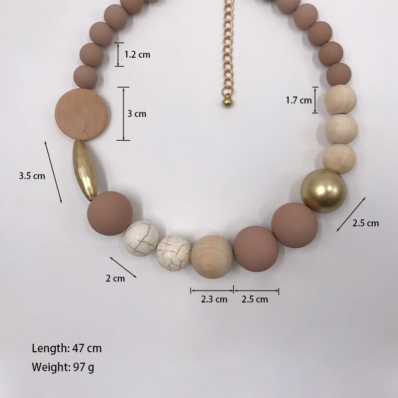 Kara &amp; Boerenkool Boho Sieraden Gothic Kraag Ketting Waxkoord Hars Hout &amp; Stone Kralen Aards Collares Ketting Vrouwen accessoires