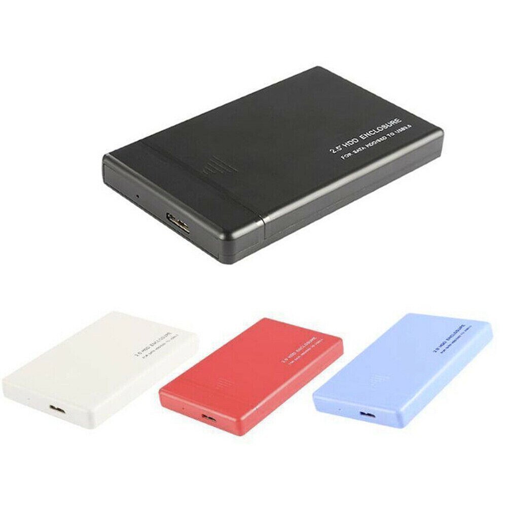 1 unidad, carcasa para disco duro de 2,5 ", caja de disco duro externo, Mini carcasa para HDD, SATA 3,0, USB negro/blanco/rojo/Blu