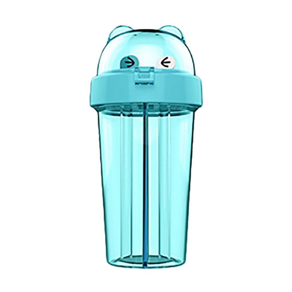 A Cup Of Dual-purpose Plastic Water Cup Outdoor Portable Children's Straw Cup: Blue