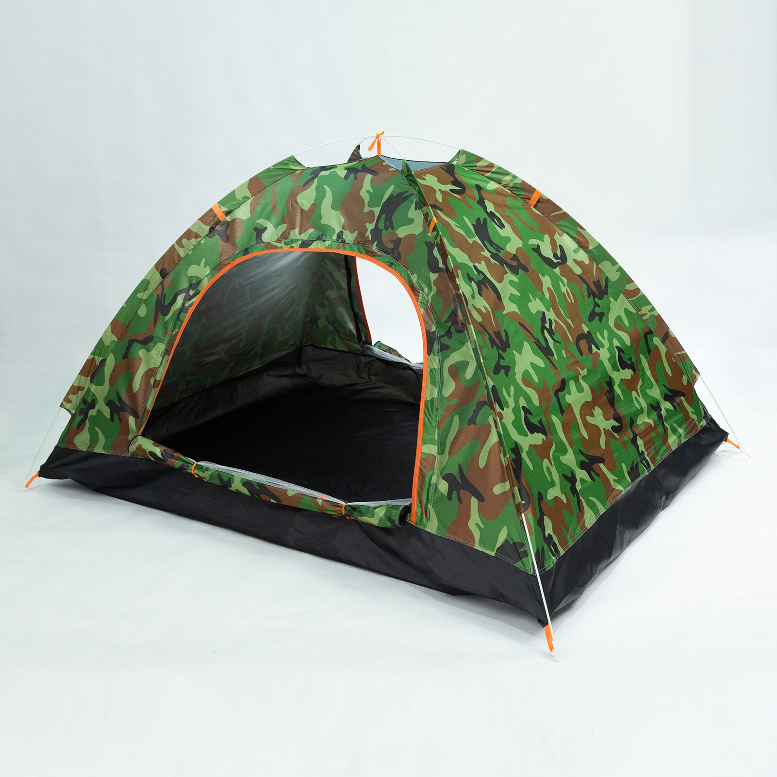 2 Person Tent Pop Up Folding Camping Tents with Carrying Bag Easy Setting Up for Outdoor Weekends: Army green 2-Door