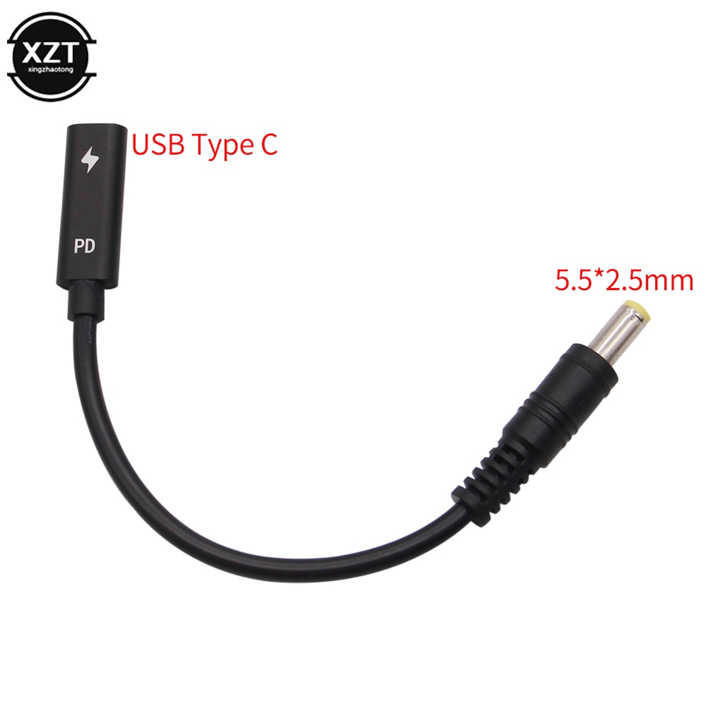 Usb 3.1 Type C Usb Vrouw Naar Dc 5.5*2.5 Mm 5.5*2.1 Male Oplader Adapter Connector adapter Voor Lenovo Asus Hp Dell Pd