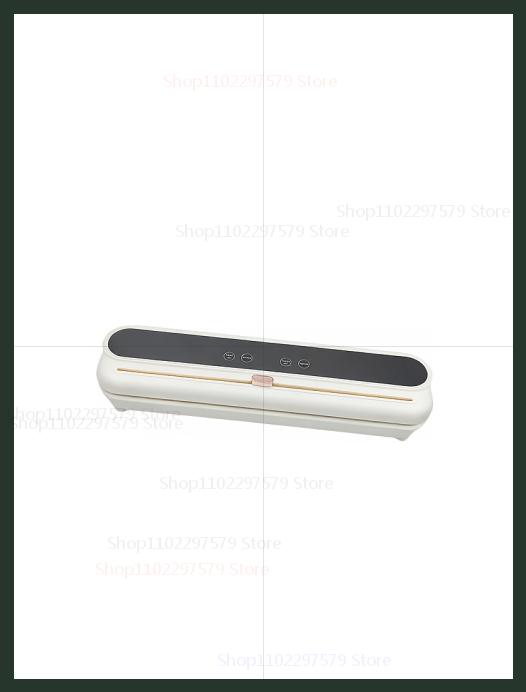 Elektrisk vakuumpakker til køkken, tør, våd, opbevaring af mad, indbygget skærer, berøringsknap, nem forsegling af mad, husholdningsapparat: Hvid