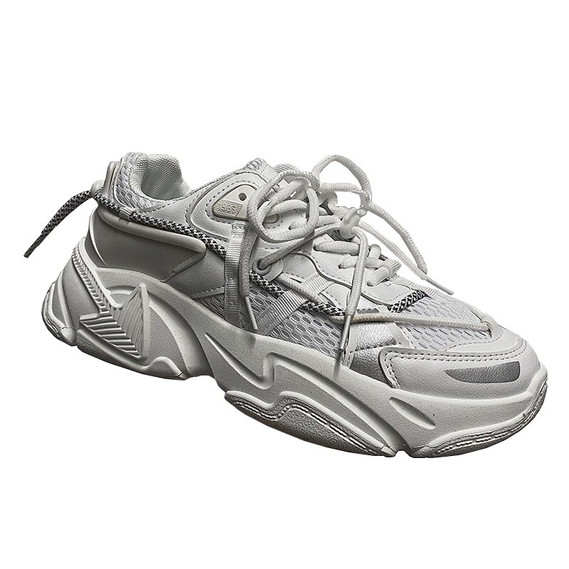 Heren casual schoenen wandelschoenen outdoor sneakers plateauschoenen heren comfort chunky sneakers herenschoenen sneakers: Wit / 7.5