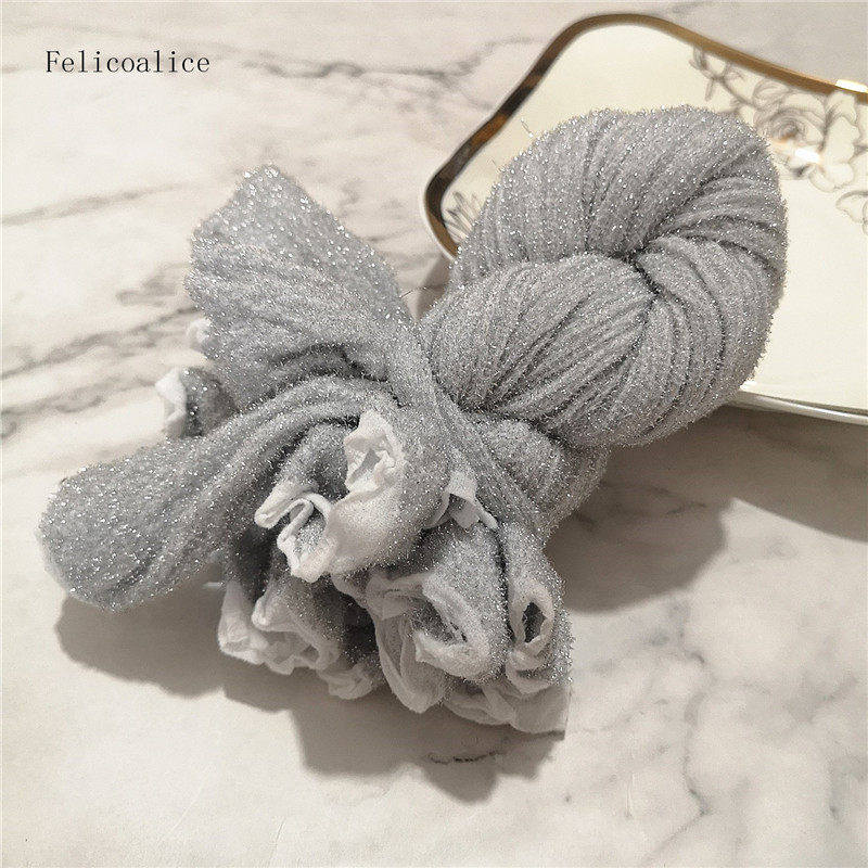 2pcs Silver Nylon Stocking Flowers Material DIY High-density Silk Stocking Making Simulation Flowers Handmade Ronde Flower: 2 Pieces Silvery