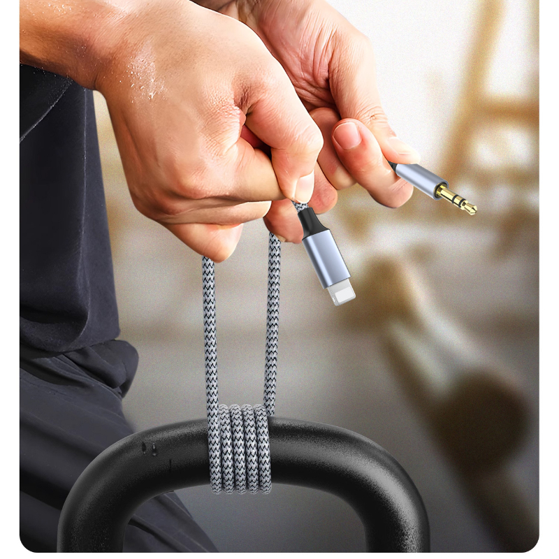 For iphone aux-ledning iphone 3.5mm hodetelefonlydkontakt aux-kabel biladapter for iphone 15 14 13 12 11 pro max xs xr  se 8 pluss