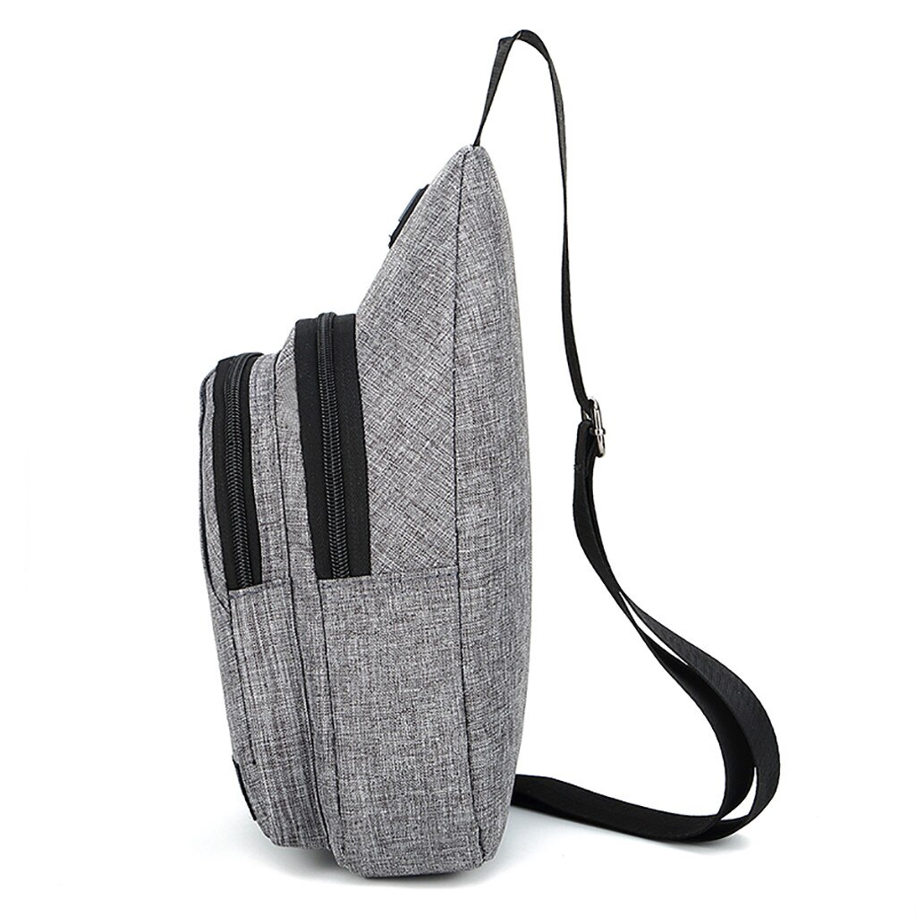 Menn oxford stoff brystveske vill liten veske multifunksjonslommer skulder crossbody bag bolsas #25