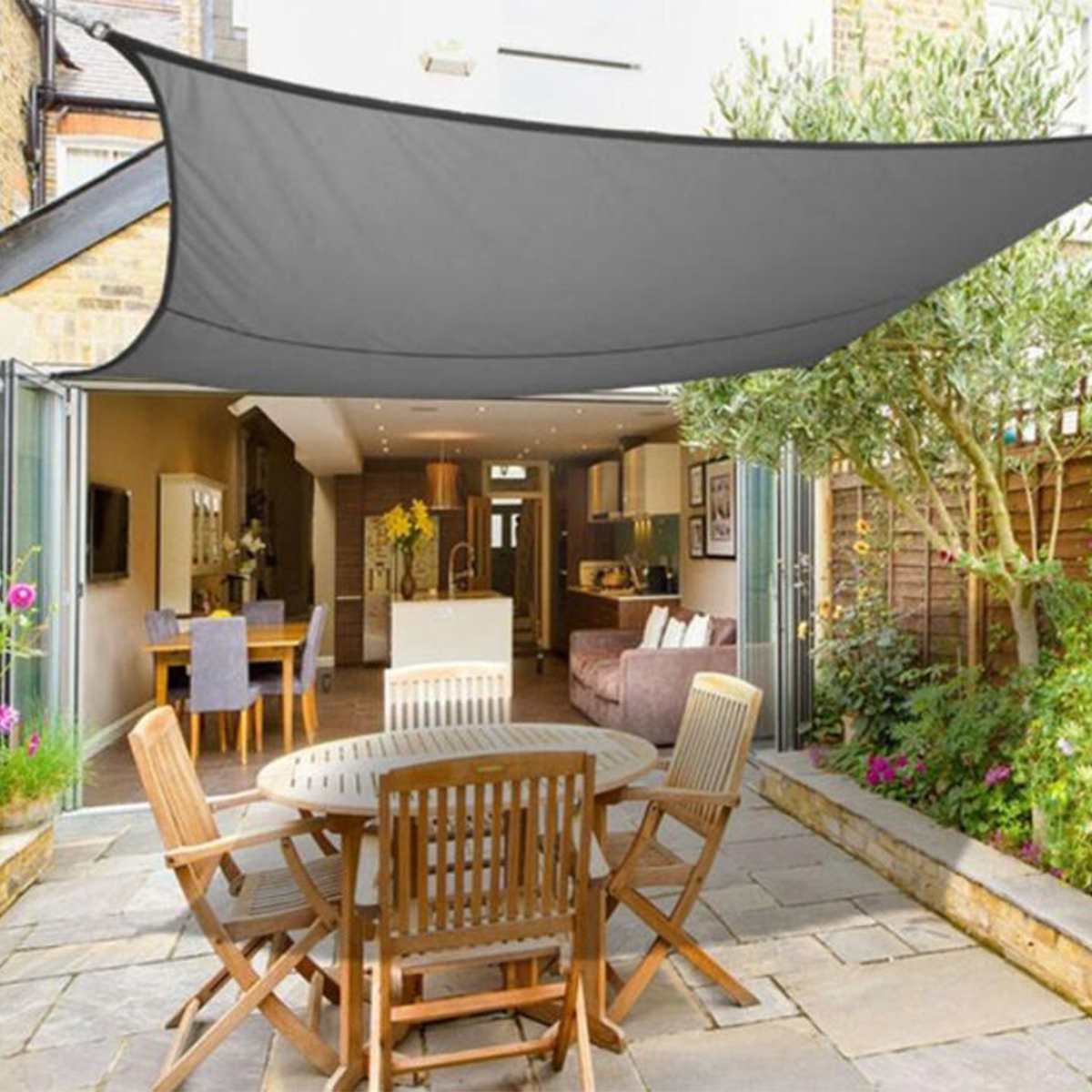 2.5x3 14 color Sun Shade Sail Outdoor Patio Lawn Pool Rectangle Cover Block Canopy Swimming Pool Cover Sunscreen Tent Waterproof