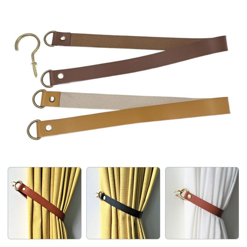 Porte-rideau en cuir, accessoires de salle, Clip, sangle en corde de coton, boucle, décoration de la maison