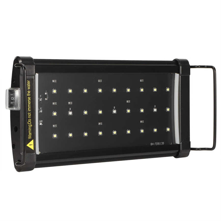 LED Aquarium Light Fish Tank Lighting with Extendable Brackets for Water Plants Lighting US 100V-240V