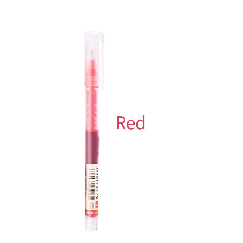 1 Pc Simple Style Straight Liquid Rollerball Pen 0.5mm Gel Pen Fluent 7 Color Writing Pilot High-grade Office Writing Stationery: Red