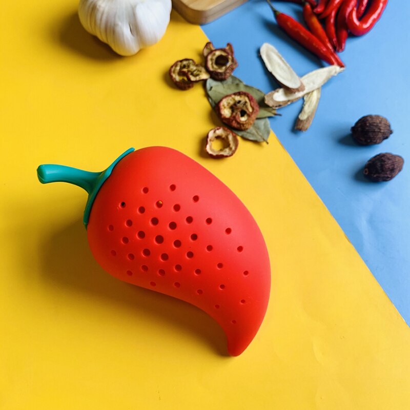 Chili Shape Spice Filter Stew And Soup Silicone Seasoning Bag Practical Kitchen Tools