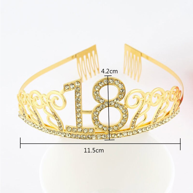 Gold Rhinestone 40 Birthday Tiara Crown Headband Cake Topper for Women Happy 40th Birthday Queen Party Decorations Favor