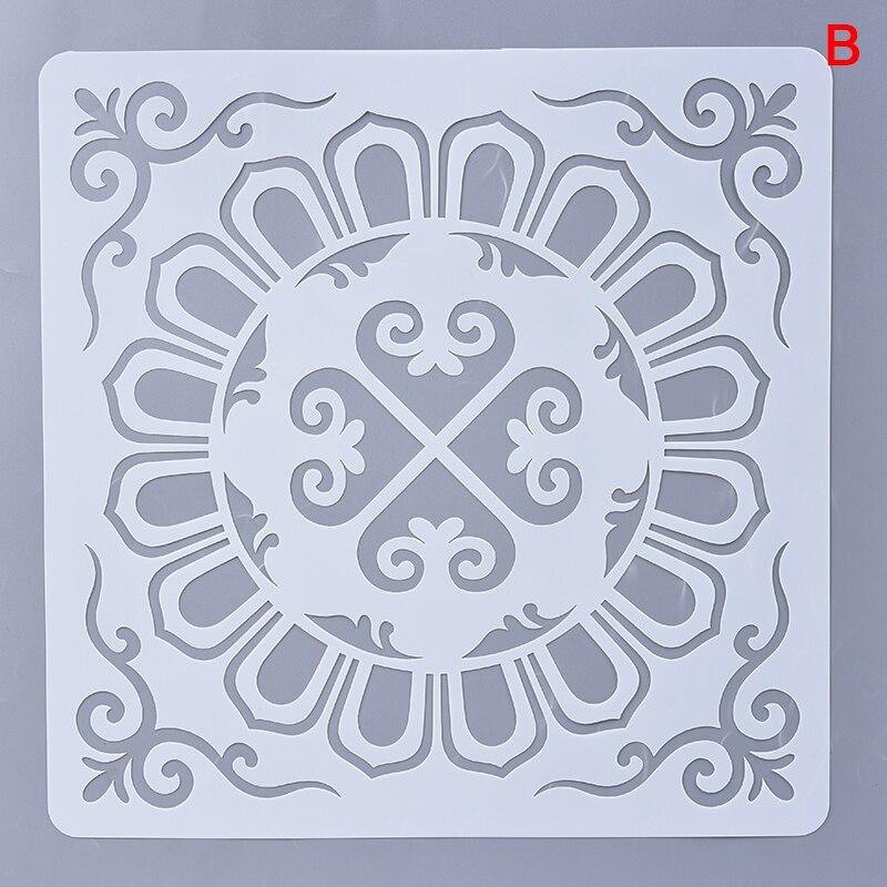 Mandala Lotus Stencil Painting Geometry Floor Wall... – Grandado