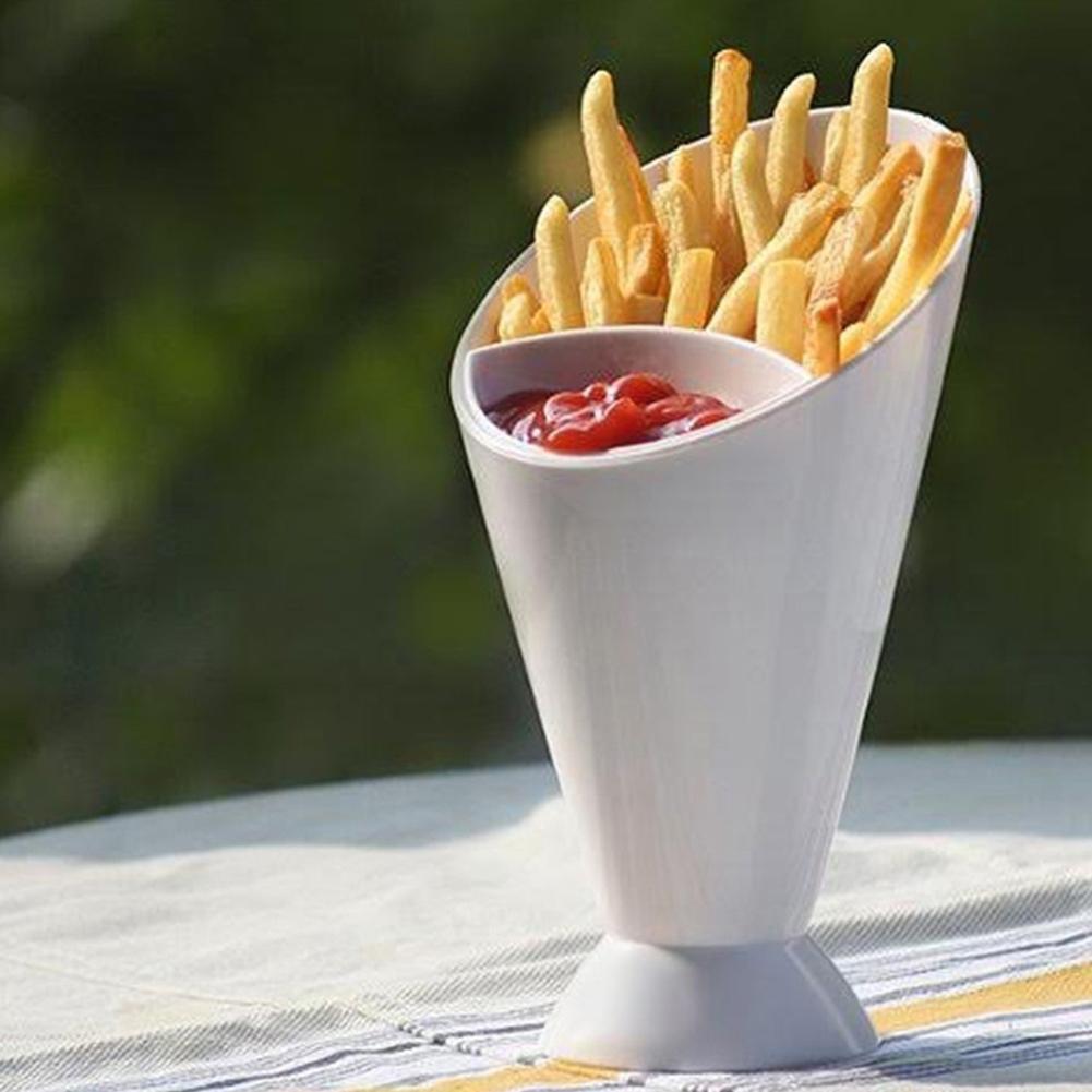 1 Pc Frieten Plank Houder Diverse Saus Chips Ketchup Jam Snack Kegel Dip Cup Servies Dienen Aardappel Keuken Schotel