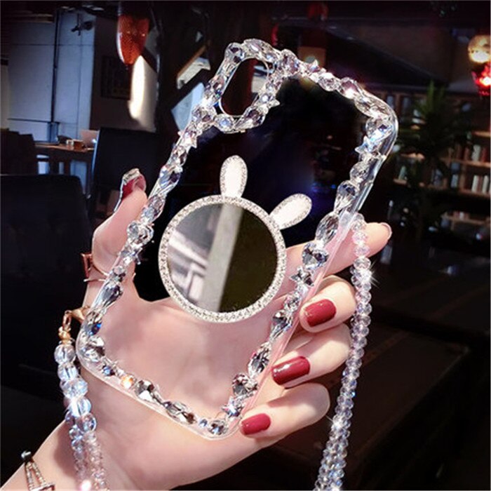 Custodia per telefono con specchio lucido con strass diamante scintillante Bling per Samsung M10 20 30 40 M10S 30S 60S 70S M21 31 M51 Cover Coque