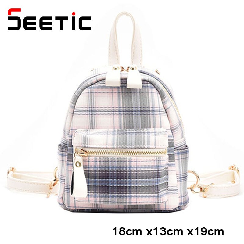 SEETIC Leather Mini Backpack Multi-Function Shoulder Bag Women Backpack Female Anti-Theft Backpack For Teenager Girls: Purple Backpack