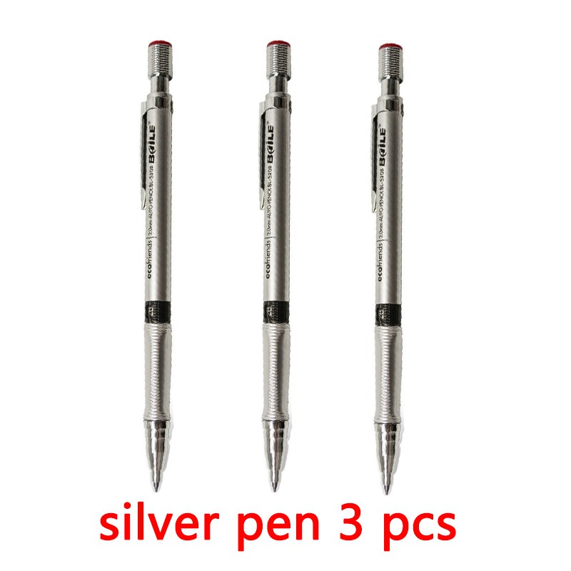 Hochwertiger Druckbleistift, umschaltbares Zeichnen ohne Anspitzen, 2,0 mm Bleistiftmine, Farbe, Kawaii-Studie-Testzubehör: Licht Grau