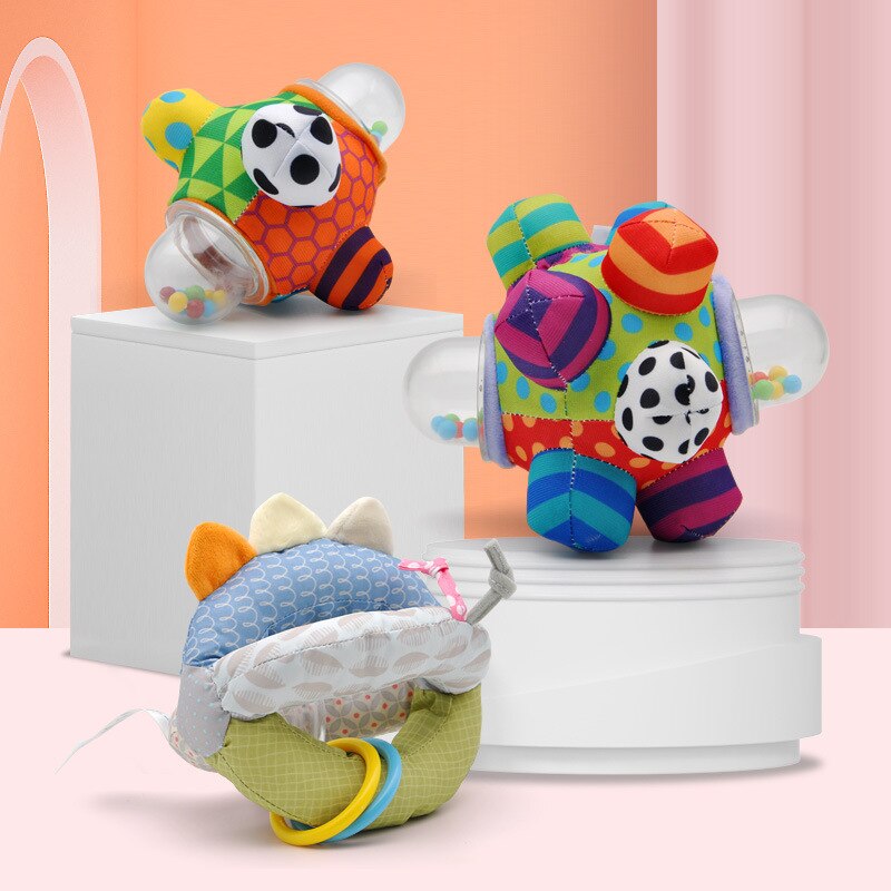 Baby Fun Polyester Kids Hand Bell Little Loud Bell Ball Rattles Intelligence Developing Tactile Sense Grasping Toy Rattle Toys