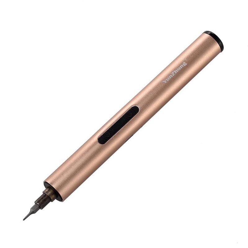 Mini Alloy Rechargeable Cordless Electric Screwdriver Computer Mobile Phone Laptop Repair Tool Electric Screwdrivers: Rose Gold