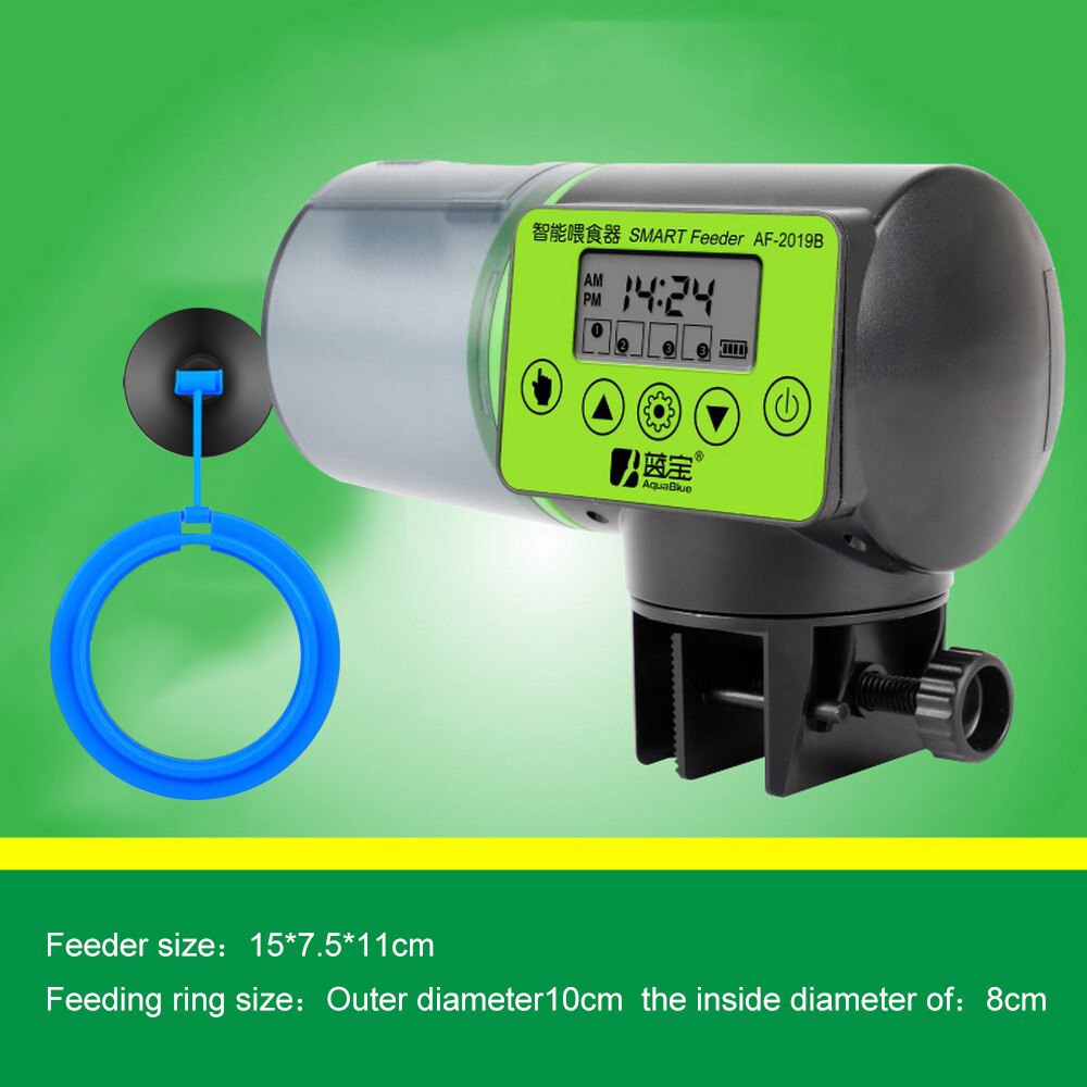 Automatic Fish Feeder Aquarium Digital Fish Tank Electrical Plastic Timer Feeder Food Feeding Portable Fish Feeder Tool: 04