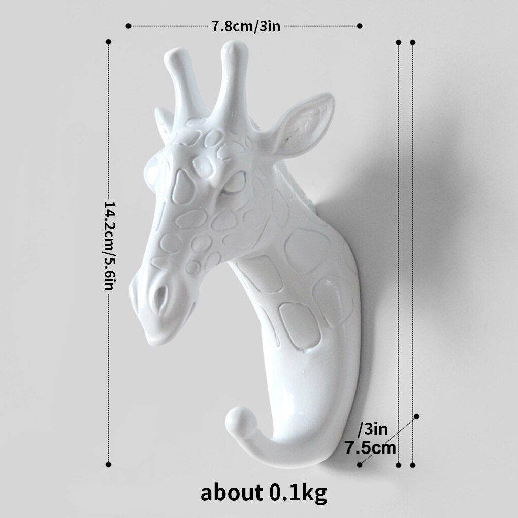 3D Dierenkop Muur Hanger Toetsen Jas Hoed Opknoping Haak Houder Thuis Wall Decor Accessoires Decoratieve Haak Creatieve Dier Haken: 13