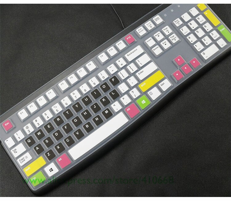 Wasserdichte Silikon Schreibtisch Tastatur Abdeckung Schutz Haut Für Logitech MK120 K120 Computer Staub Abdeckung Film: Süssigkeit Schwarz