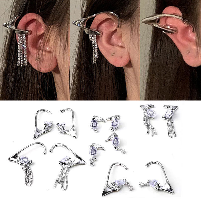 Vrouwen Fairy Clip Oorbellen Bone Clip High-End Elf Oor Haken Ins Temperament Kwastje Oorbellen Legering Modieuze Meisjes Oor sieraden