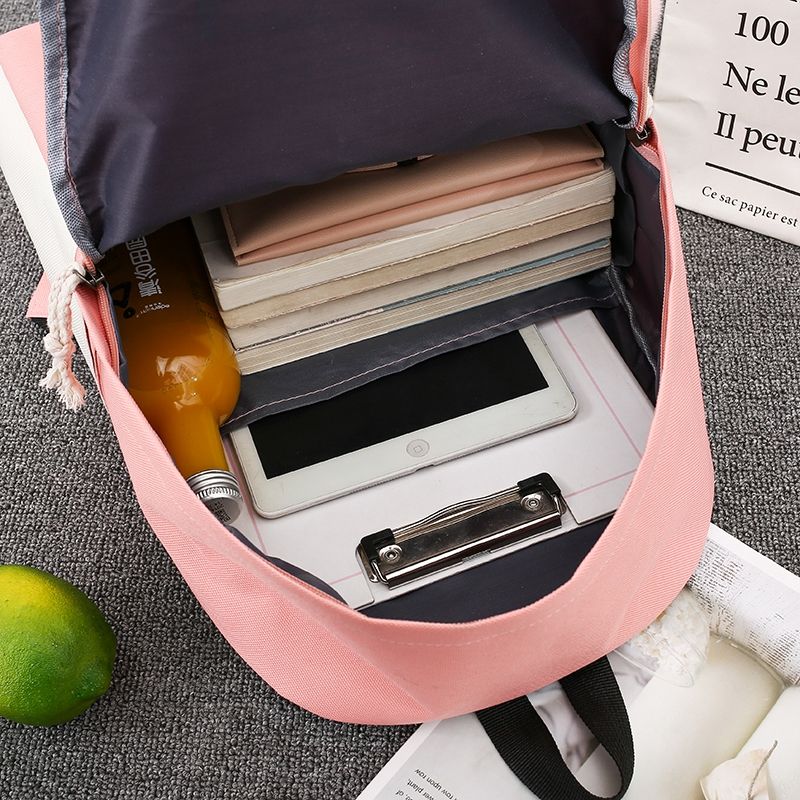 Tienermeisjes Rugzakken Voor Hoge Schooltassen 4 Stks/set Nylon Patchwork Campus Middelbare School Student Rugzak Vrouwen