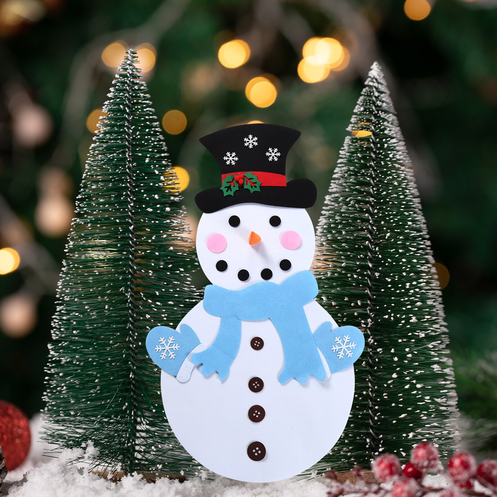 DIY Felt Christmas Tree - Detachable Ornaments Wall Hanging Decor for Kids Toddlers Christmas Year Xmas Decorations