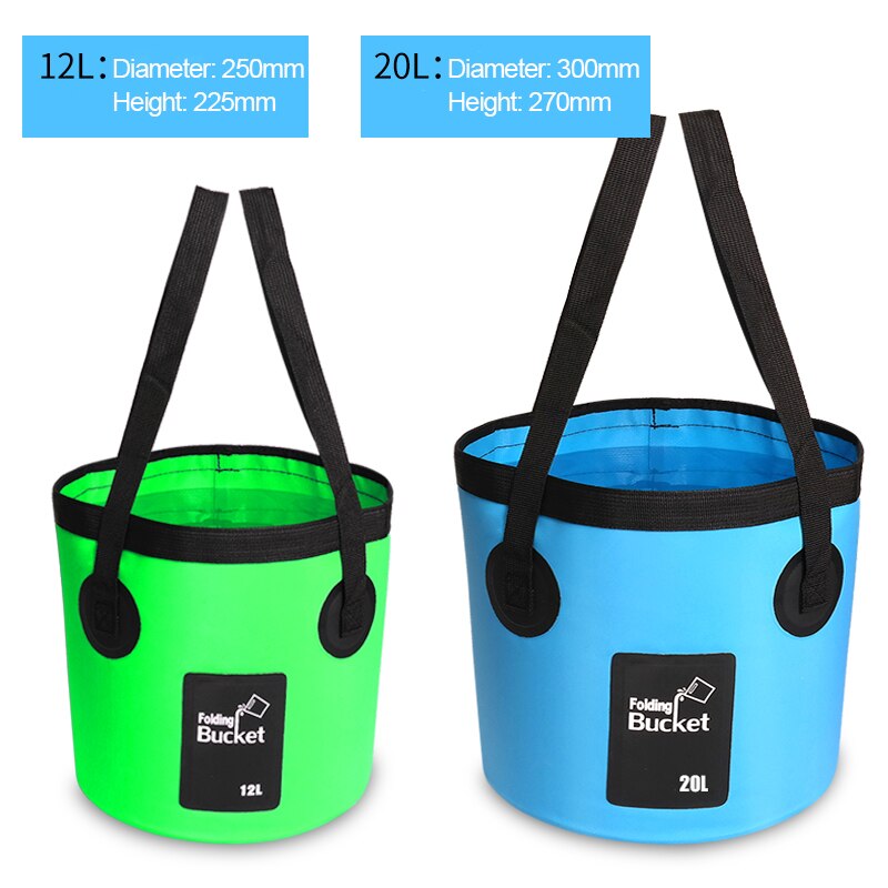12L 20L Outdoor Waterdichte Water Zakken Vissen Opvouwbare Emmer Multifunctionele Draagbare Emmer Water Container Opslag Carrier Bag