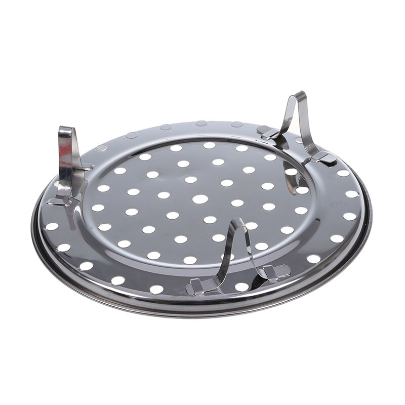 Silver Tone Stainless Steaming Rack Tray w Stand for Cooker
