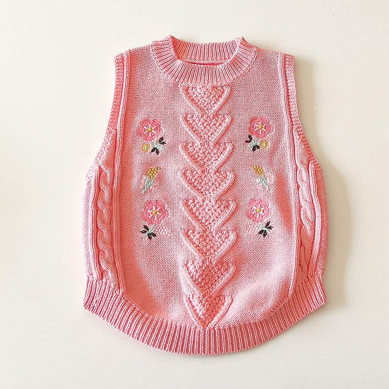 Bebê infantil colete de malha cor sólida meninas sem mangas camisola primavera outono crianças casaco cardigan nova moda crianças roupas de malha: GZ258-Pink / 6M(73)