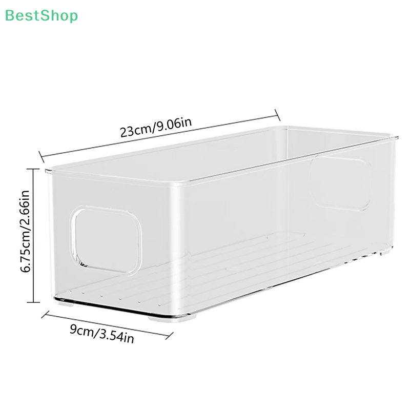 Contenedores organizadores para refrigerador, estante de almacenamiento de alimentos de plástico transparente apilable con asas, caja de almacenamiento de pestañas, organizador de maquillaje, 1 ud.
