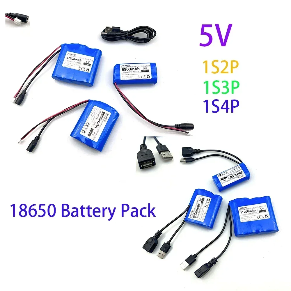 5V 18650 Lithiumbatterij 1s2p 1s3p 1s4p voor Microcontroller LED Outdoor Licht Bluetooth Speaker Audio Backup Voeding