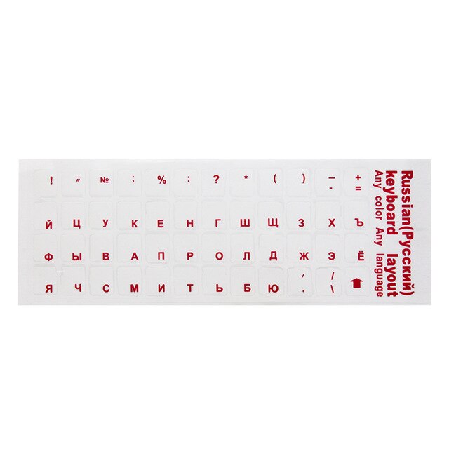 Clear Russian Laptop Transparent Keyboard Sticker Russian Language Keyboard Letter Sticker Film with Light Color Keyboard: Red