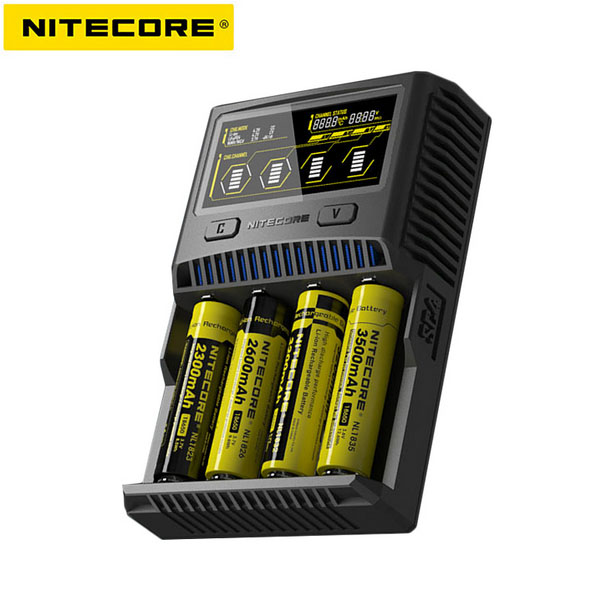 1 PC best price NITECORE SC4 smart fastest charging excellent charger with 4 slots 6A Total output Compatible IMR 18650 14450 16