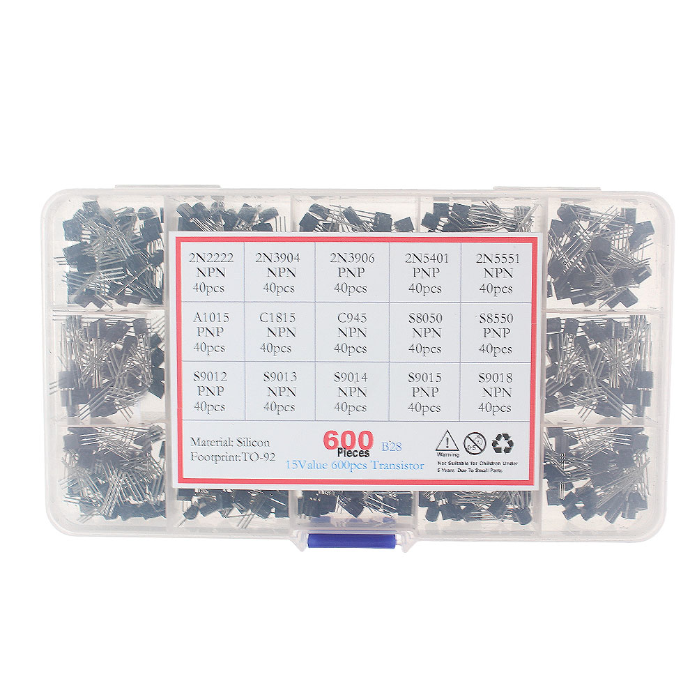 50-900PCS Transistors kit NPN PNP S8050 S8550 S9012 2N3904 2N3906 C1815 A1015 MJE13001 BC327 BC337 BC517 BC547 BC548 BC549 BC558: Khaki