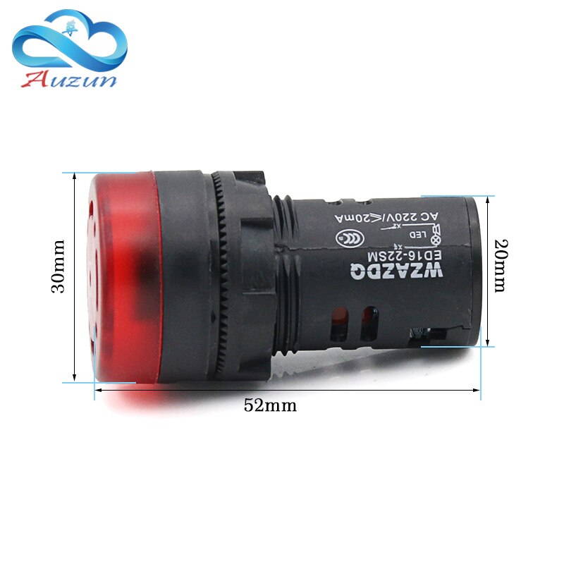 Buzzer ED16-22sm à son Intermittent, dispositif d'alarme, 22MM 12V 24V 110V 220V.