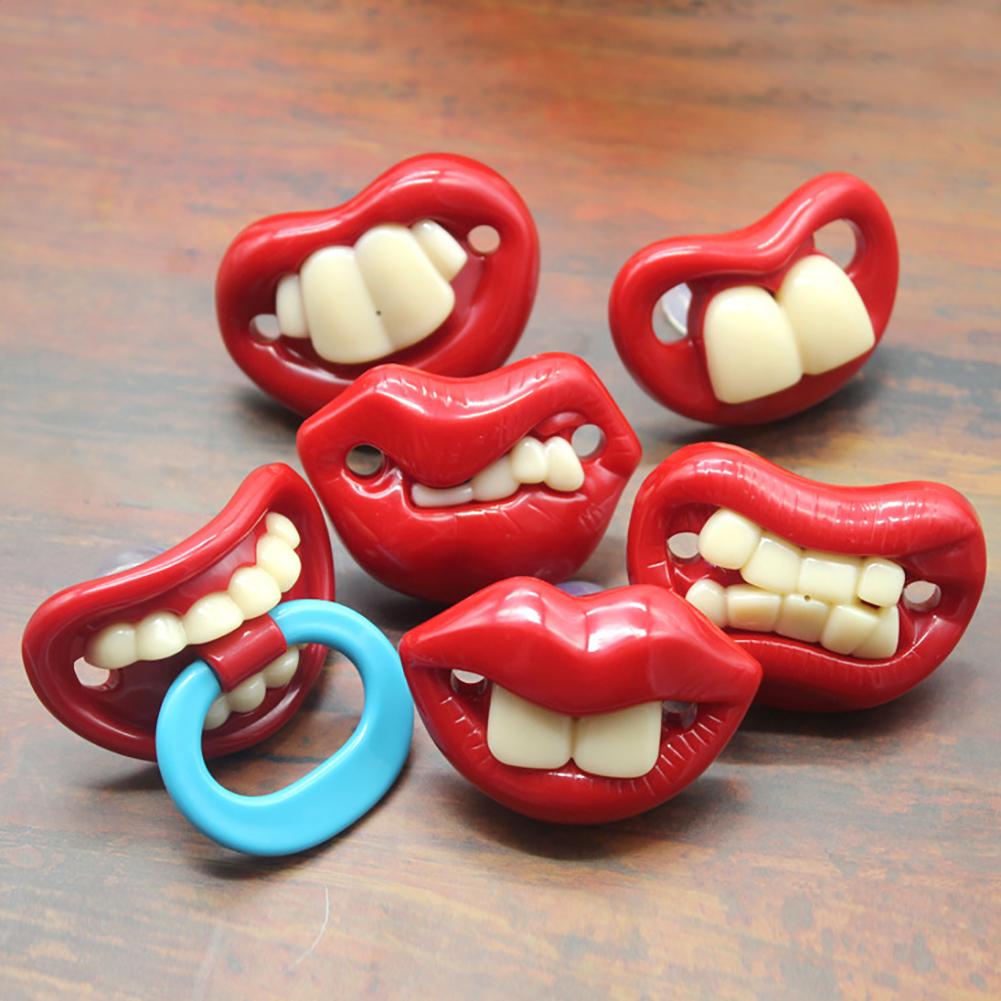 Sjove læber tænder toddler baby silikone dummy sutter tænder søvn sut opmuntre den korrekte udvikling af barnets tænder