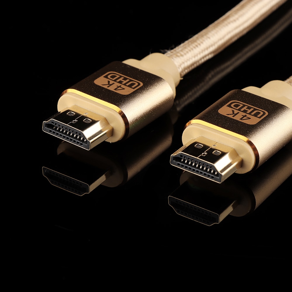 1PC 1-5M Premium Ultra HD HDMI Kabel v2.0 Hoge Snelheid Ethernet HDTV 2160p 4K 3D GOUD 19pins Male Goud Duurzaam