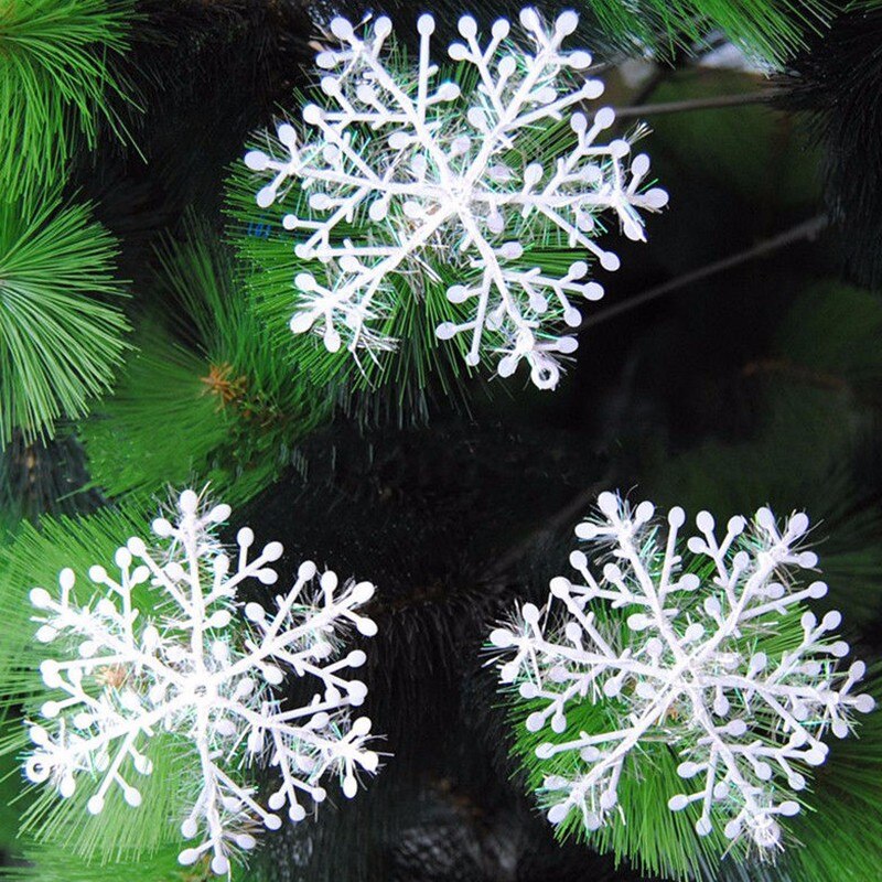 Christmas Snowflake Hanging Party Decoration White Plastic Sparkle Snowflake, Party Supplies For Wonderland Winter, Year