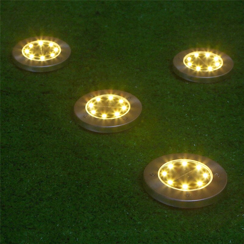 6 pçs luz solar ao ar livre à prova dwaterproof água 8 led solar luz de rua decoração do jardim enterrado lâmpada da escada subterrânea decking lampy solarne