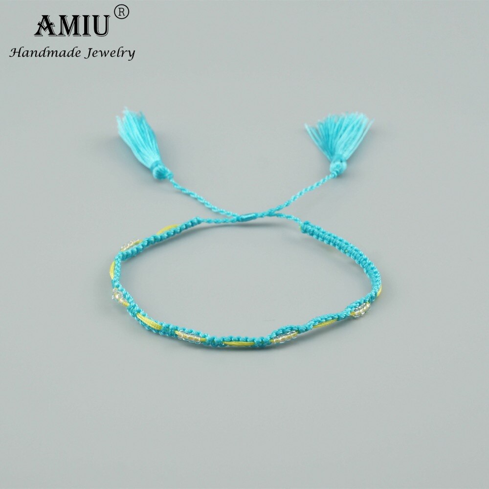 Amiu 6Pcs Bohemian Weave Rainbow Vriendschap Armband Braziliaanse Geweven Touw String Handgemaakte Armbanden Verpakking Sets Voor Vrouwen Mannen