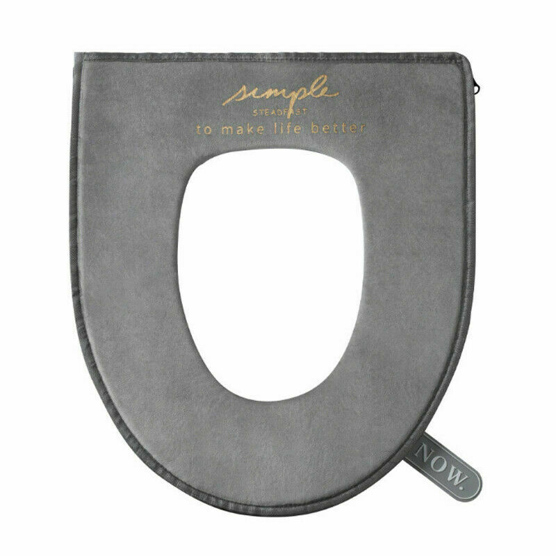 1Pc luksus sedes robić łazienki pokrowiec zmywalny ocieplacz na zimę aksamit drukowany mata toaletowa: Jasny szary