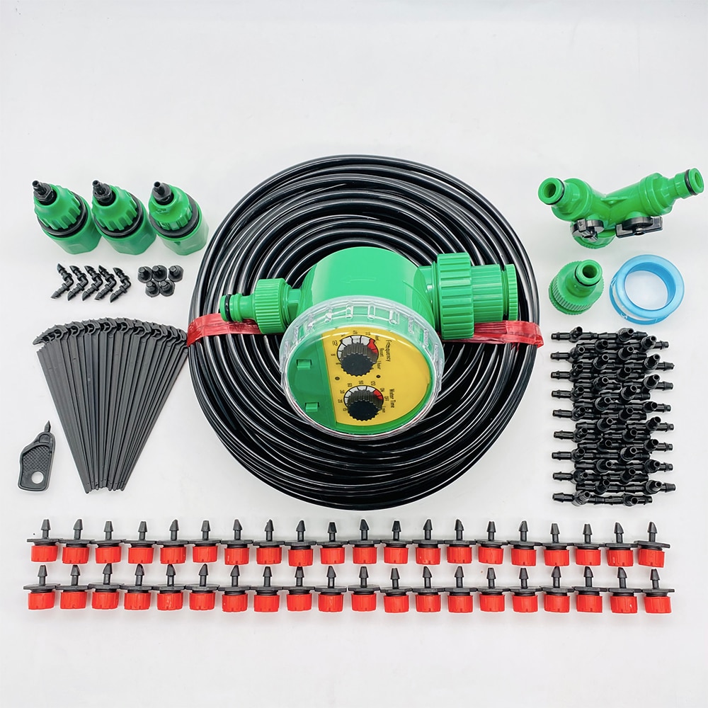 10-50M Smart Garden Watering Sysytem Automatic Self Drip Irrigation System For Greenhouse Watering Kit Timer Adjustable Drippe